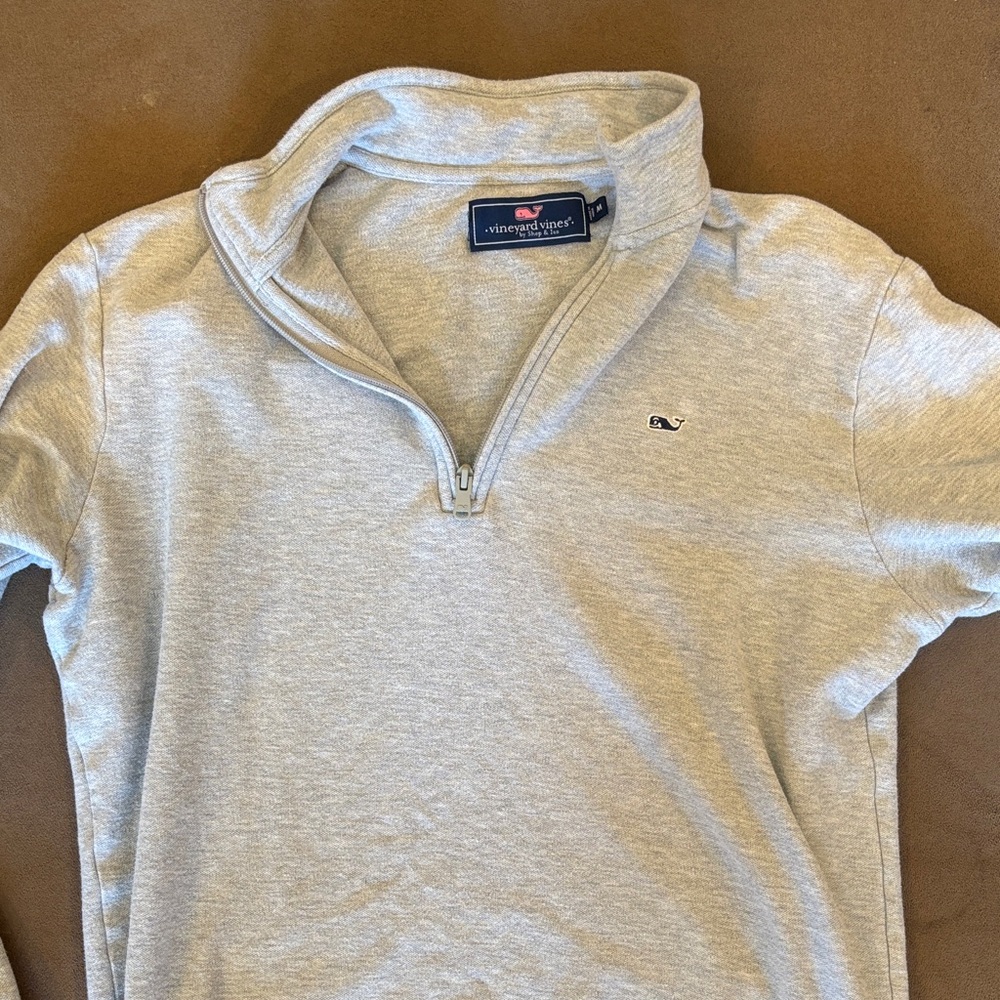 Vineyard Vines Heathered Gray Half-Zip Sweater